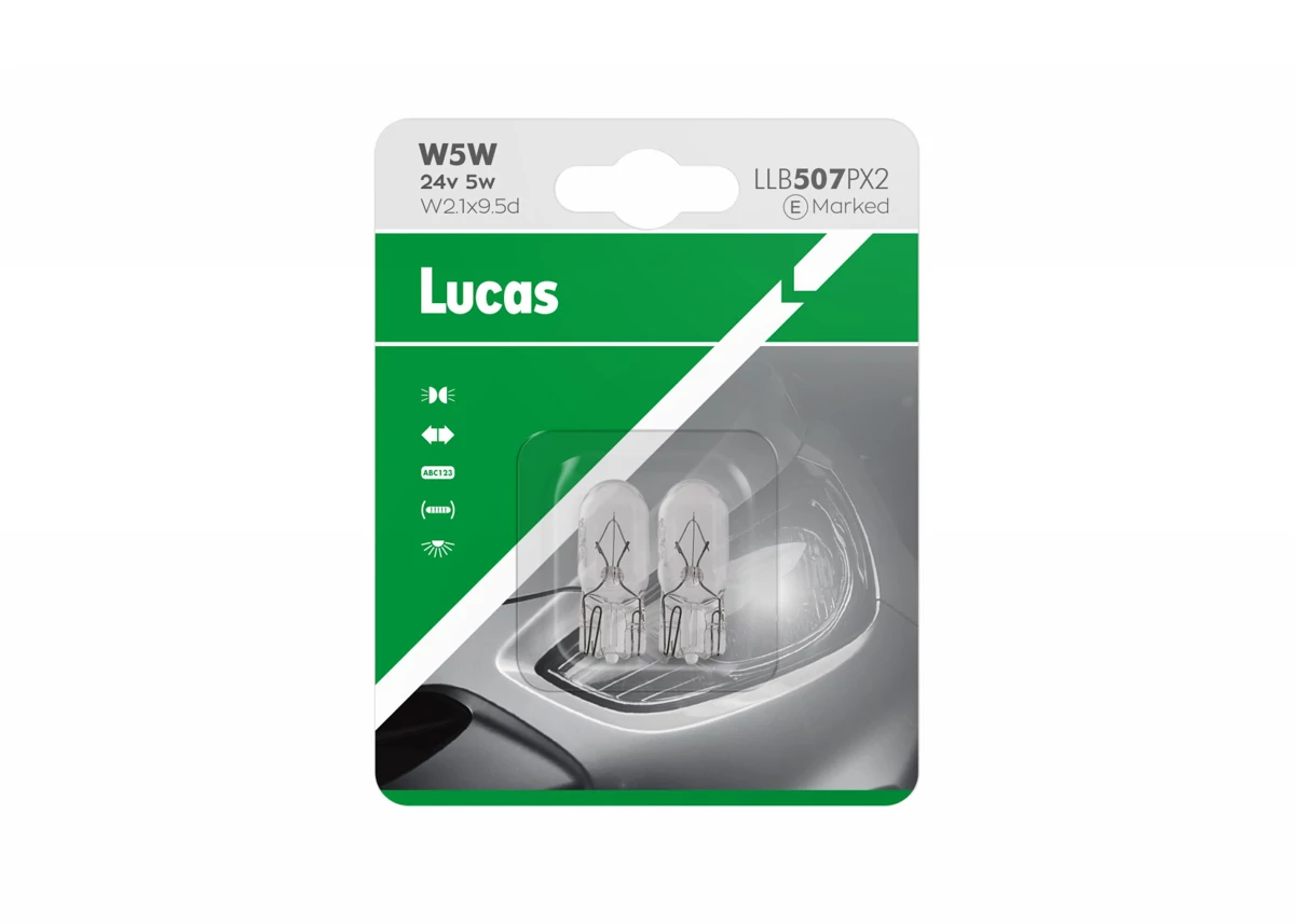 Lucas | 24V 5W W2,1x9,5d W5W | 2 darabos bliszter