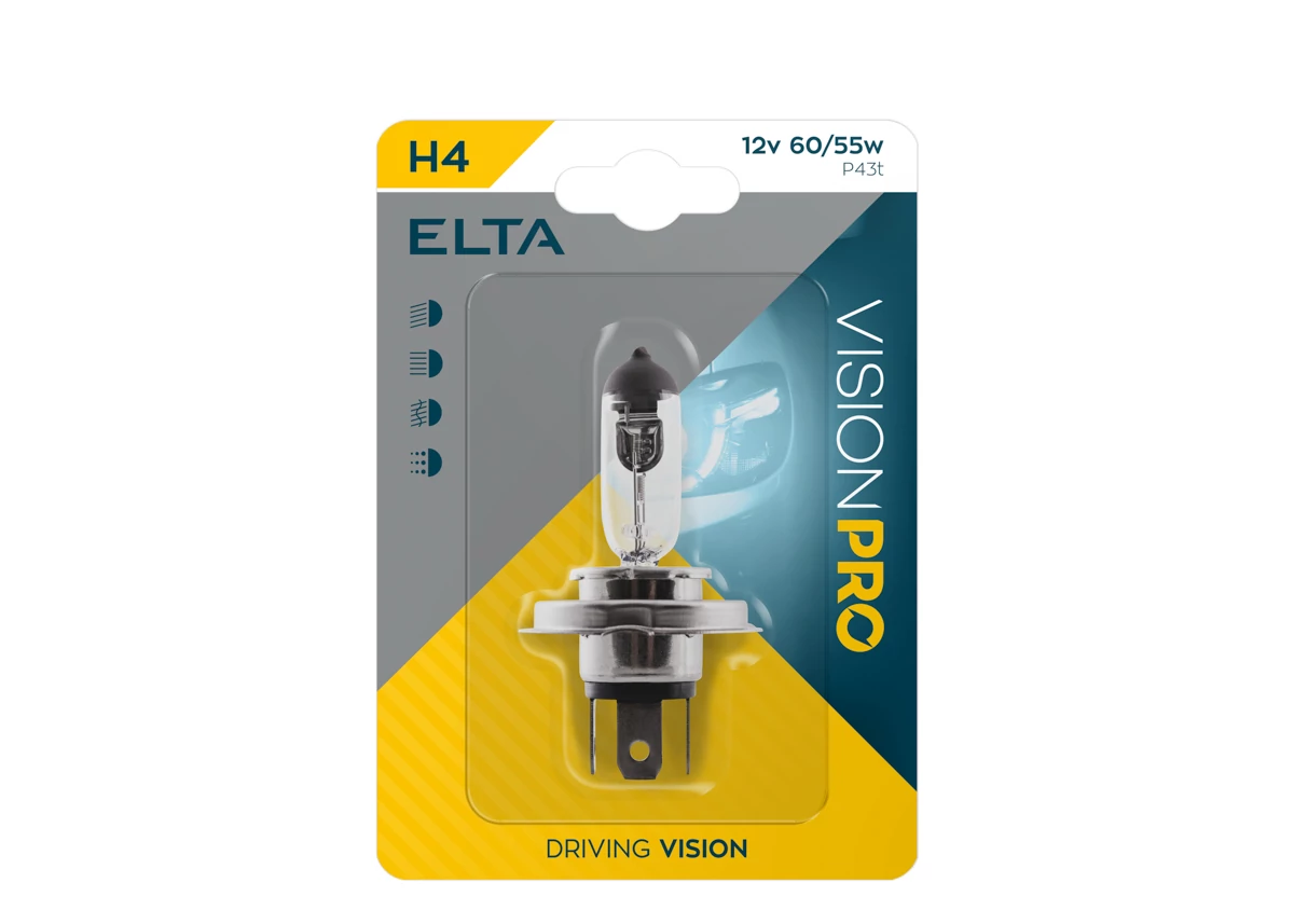 Elta VisionPro | izzó | 12V 60/55W P43t H4 | 1 darabos bliszter
