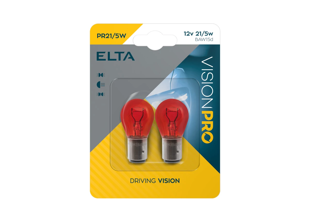 Elta VisionPro | izzó | 12V 21/5W Baw15d PW21/5W | piros | 2 darabos bliszter