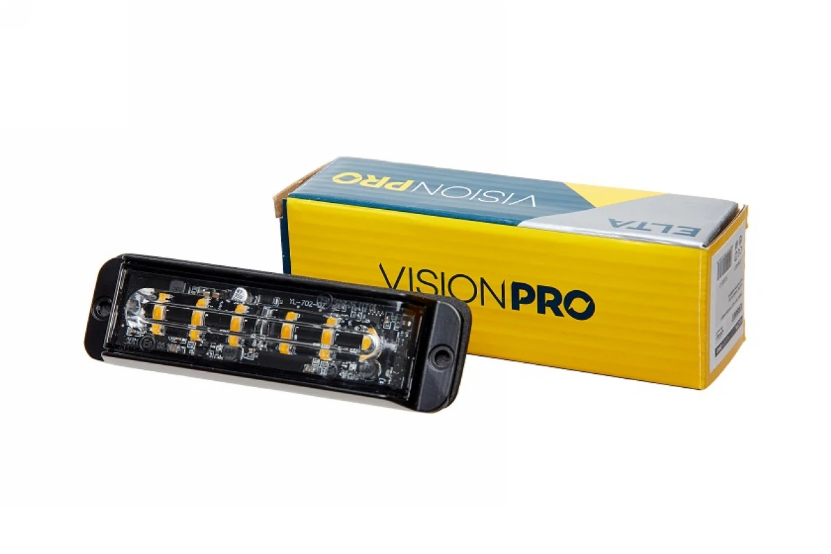 Elta VisionPro | stroboszkóp villogó | 6 LED | 5W/30W | 9-30V | sárga.