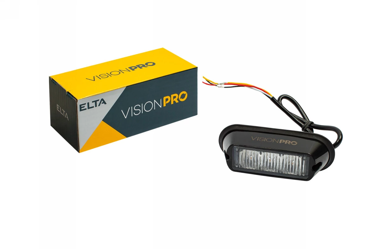 Elta VisionPro | stroboszkóp villogó | 3 LED | 3W/9W | 9-30V | sárga