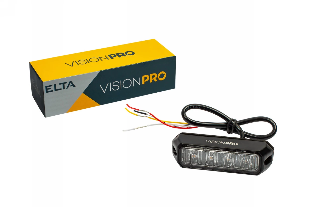 Elta VisionPro | stroboszkóp villogó | 4 LED | 5W/20W | 9-30V | sárga