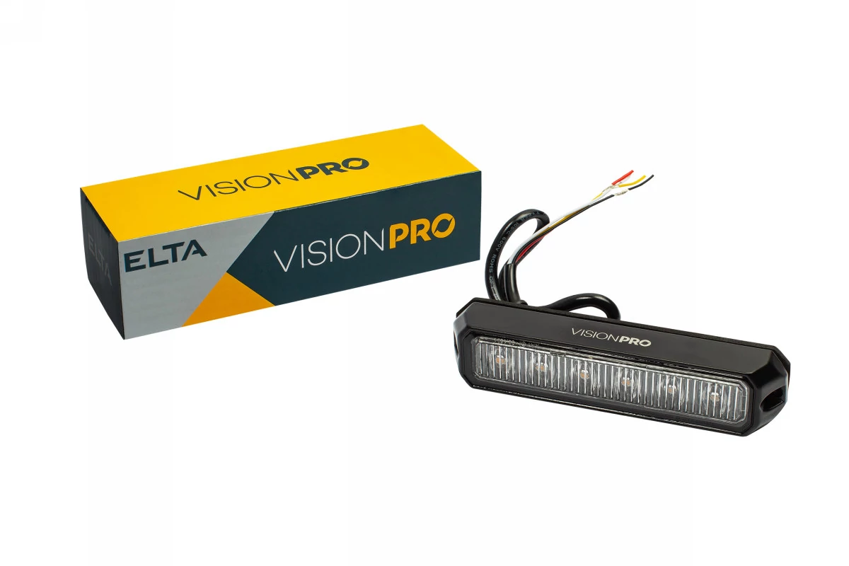 Elta VisionPro | stroboszkóp villogó | 6 LED | 5W/30W | 9-30V | sárga