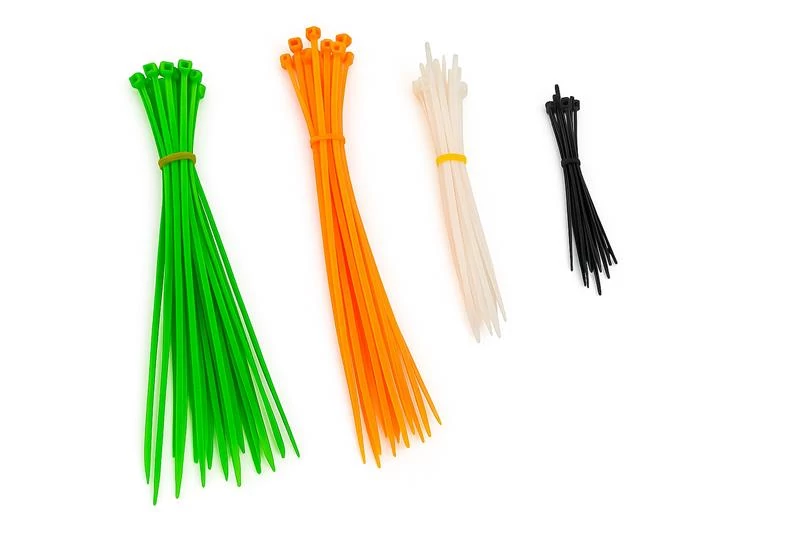 Színes kábelkötegelő készlet | 4 szín | vegyes méret | 100 darabos szett