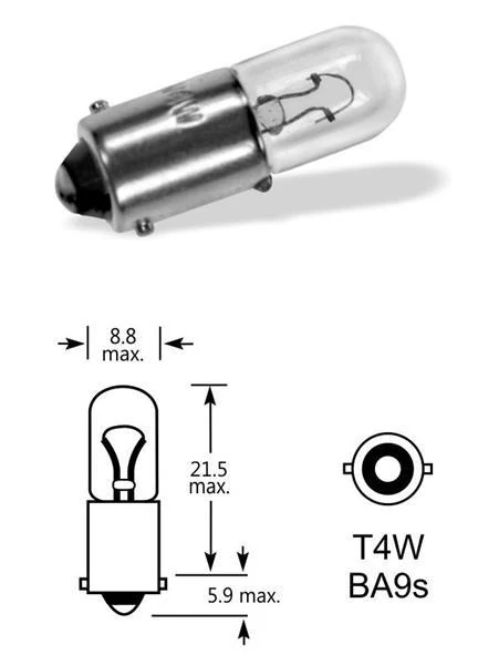 Narva | izzó | 12V 4W BA9s T4W