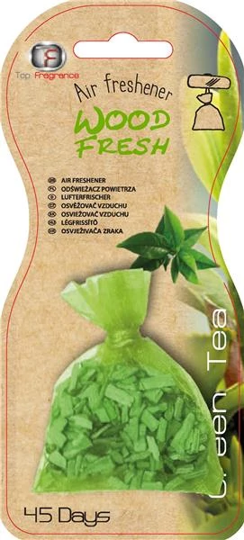 Autós légfrissítő zsák | wood fresh | zöld tea illat