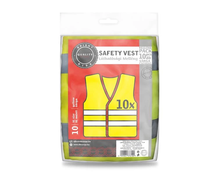 Láthatósági mellény | 10 darabos csomag | sárga XL