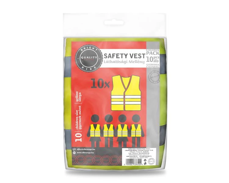 Láthatósági mellény | 10 darabos csomag | gyermek