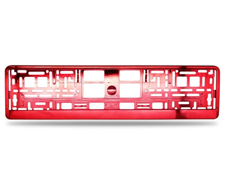 Rendszámtartó | alsóléces | fémgőzölt | piros