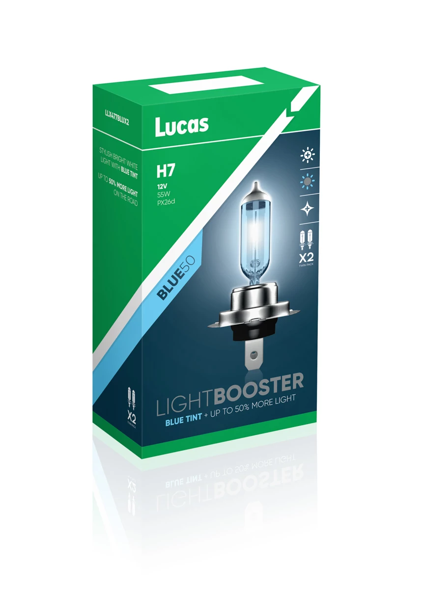 Lucas | izzó | 12V 55W PX26d H7 | +50% emelt fényerő | 2 darabos csomag
