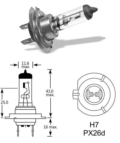 Qlux | izzó | 12V 55W Px26d H7