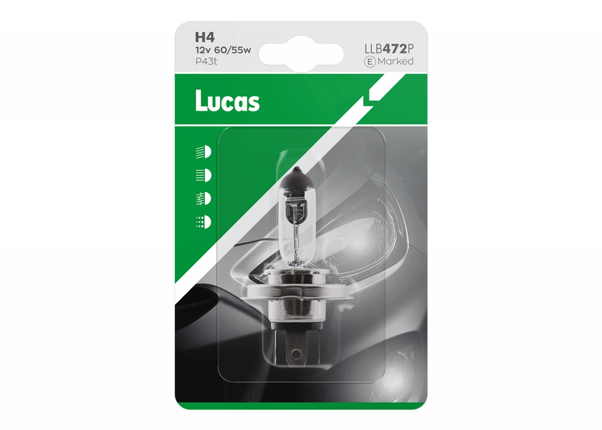 Lucas | izzó | 12V 60/55W P43t H4 | 1 darabos bliszter