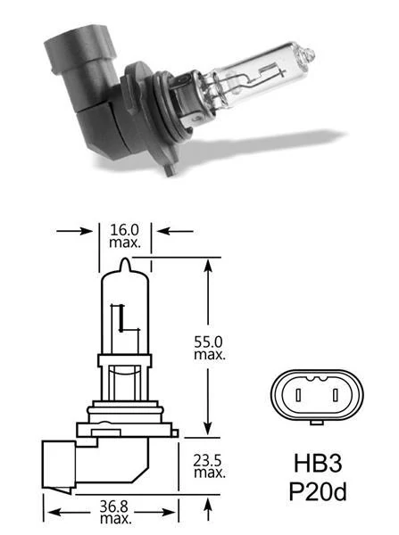 Elta VisionPro | izzó | 12V 60W P20d HB3