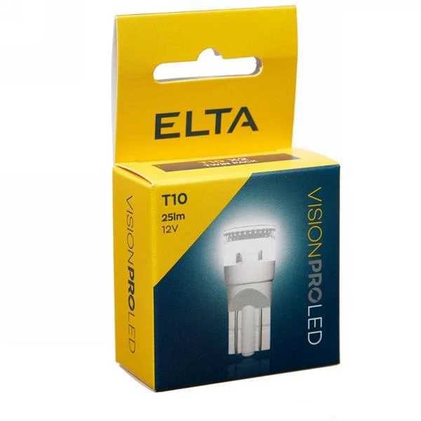 Elta VisionPro | izzó | 12V T10 W2,1x9,5d | 25 lumen | 6000K | LED | 2 darabos csomag