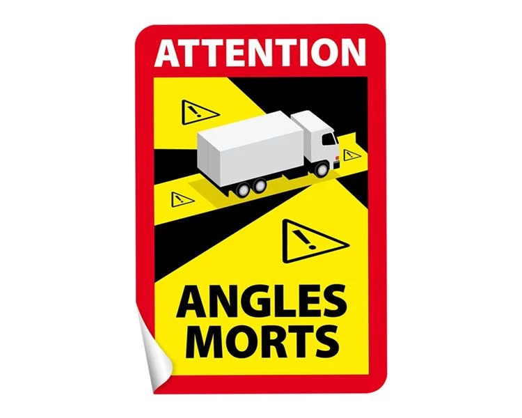 Holttér figyelmeztető matrica teherautóra | ANGLES MORTS
