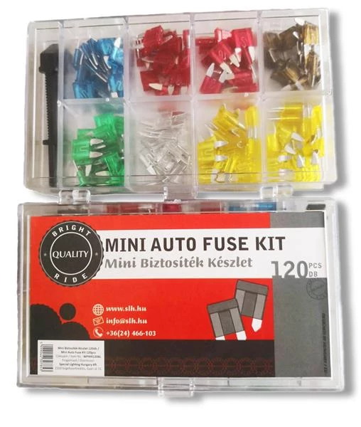 Biztosíték készlet | mini késes | 120 darabos szett