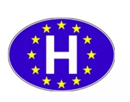 H betű matrica | EU | 12 x 7,5 cm