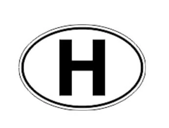 H betű matrica | HU | 14,5 x 10 cm