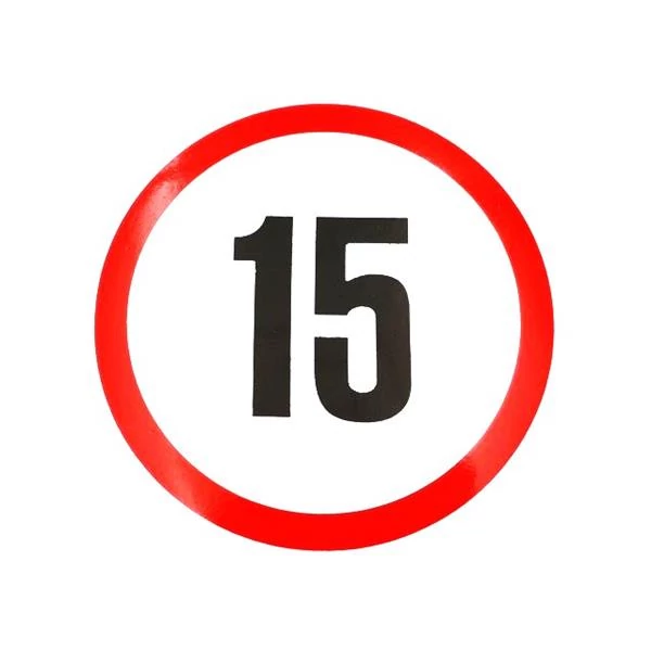 Sebességkorlátozó matrica | 13 cm | 15 km/h