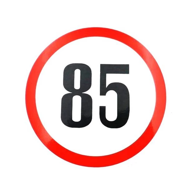 Sebességkorlátozó matrica | 13 cm | 85 km/h