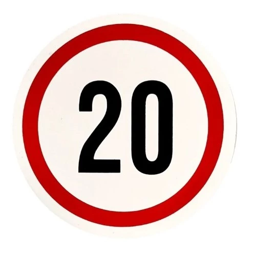 Sebességkorlátozó matrica | 22 cm | 20 km/h