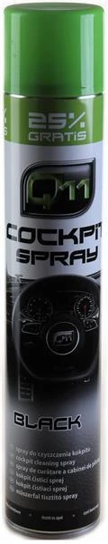 Q11 | műszerfalápoló & tisztító habspray | elegáns fekete illat | matt hatás | 750 ml