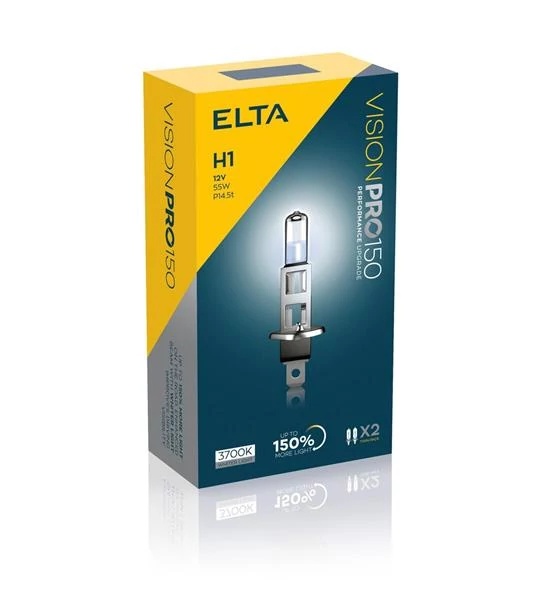 Elta VisionPro | izzó | 12V 55W P14,5t H1 | +150% emelt fényerő | 3700K | 2 darabos csomag