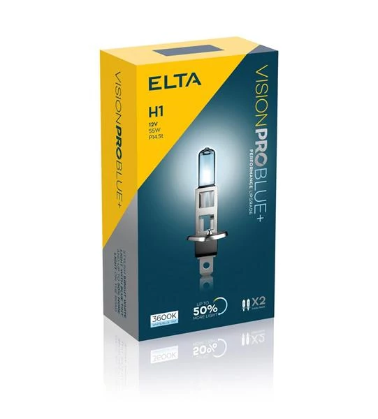 Elta VisionPro | izzó | 12V 55W P14,5t H1 | kék fény | + 50% | 3600K | 2 darabos csomag