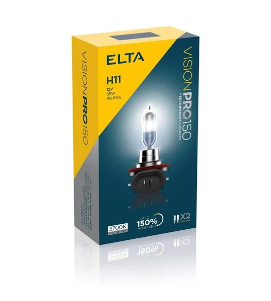 Elta VisionPro | izzó | 12V 55W PGJ19-2 H11 | +150% emelt fényerő | 3700K | 2 darabos csomag