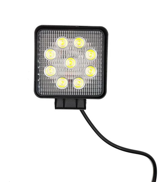 Munkalámpa | 9 LED | 27W | 10-30V | szögletes | szúró fény